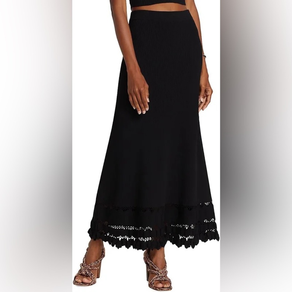 Ulla Johnson Matteo Black Midi Skirt